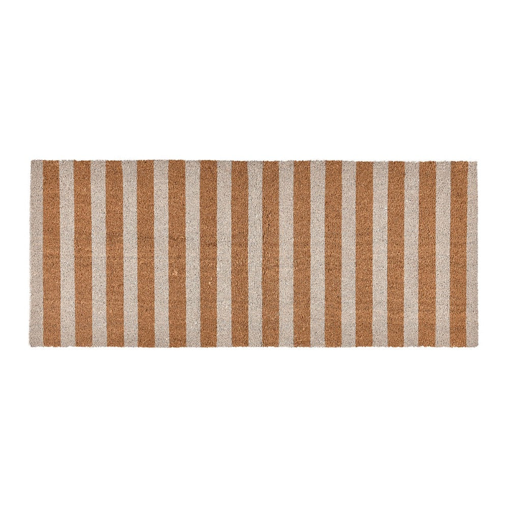 white natural striped door mat rectangle 