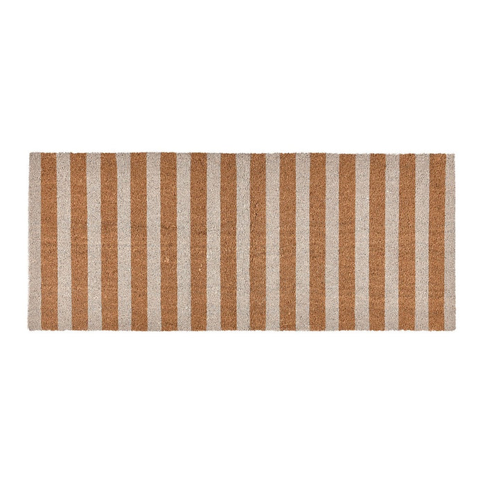 white natural striped door mat rectangle 