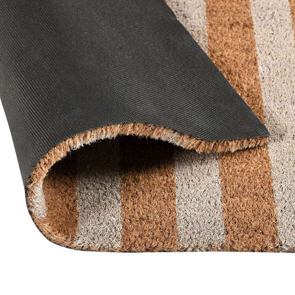 white natural striped door mat rectangle 