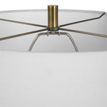 table lamp white shade ceramic base mossy green brass details
