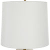 table lamp green base white fabric shade brass details