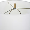 table lamp green base white fabric shade brass details