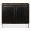 3-drawer contemporary chest dark brown wood brushed iron stand drawer pulls
