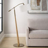 slanted wood tapered base floor lamp white shade
