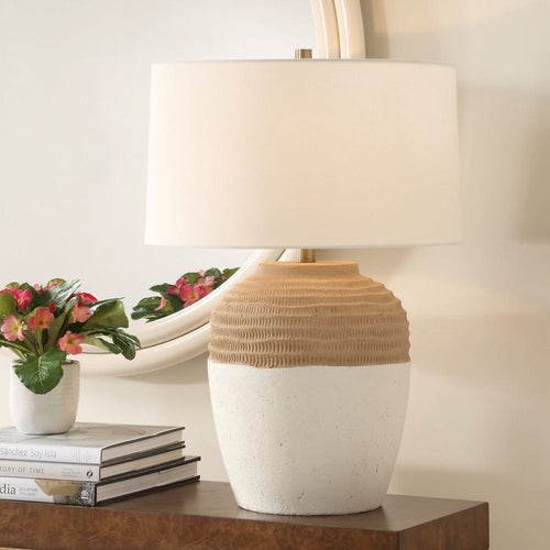table lamp drum shade ceramic table lamp cream tan