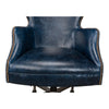 navy leather upholstery desk chair 5 casters