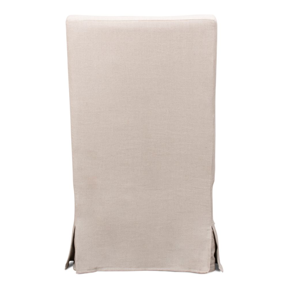 skirted arm chair beige linen