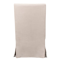 skirted arm chair beige linen