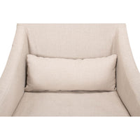 skirted arm chair beige linen