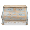 cabinet reclaimed pine 4 drawer scalloped rustic blue distressed bowed