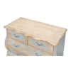 cabinet reclaimed pine 4 drawer scalloped rustic blue distressed bowed