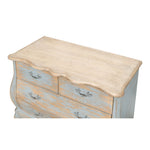 cabinet reclaimed pine 4 drawer scalloped rustic blue distressed bowed