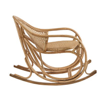 Wicker rocking chair on a white background