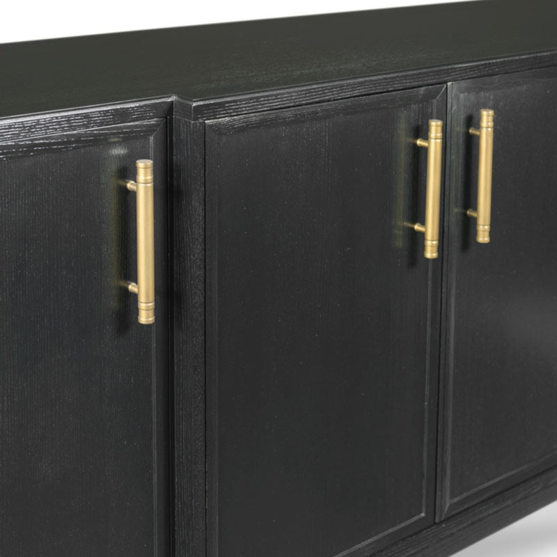 black gold sideboard wood drawers modern 