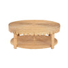 coffee table scalloped glass top round lower shelf