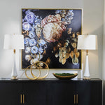 giclee print art floral gold trim wall art