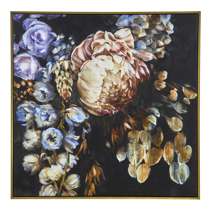 giclee print art floral gold trim wall art