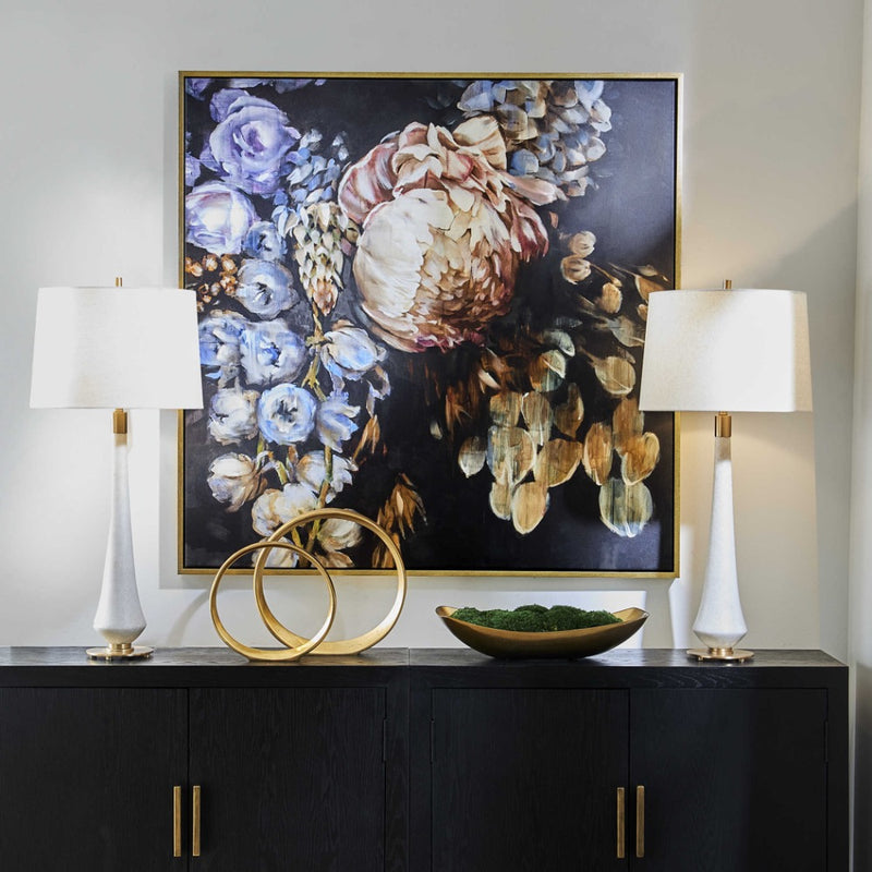 giclee print art floral gold trim wall art