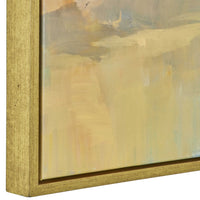 framed canvas abstract print blue yellow gold finish