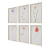 botanical framed wall art set wood grain veneer frame