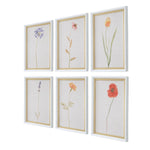 botanical framed wall art set wood grain veneer frame