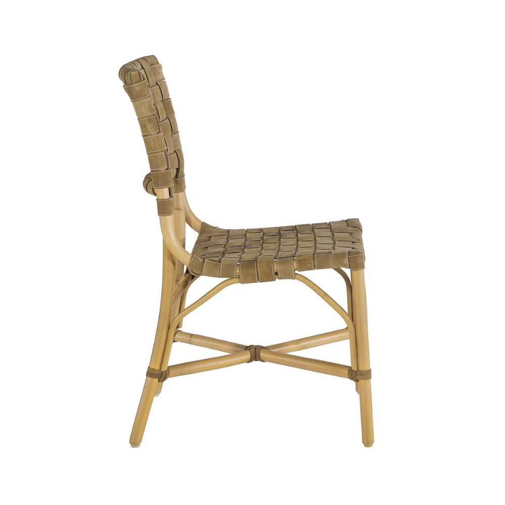 dining chair olive suede natural frame