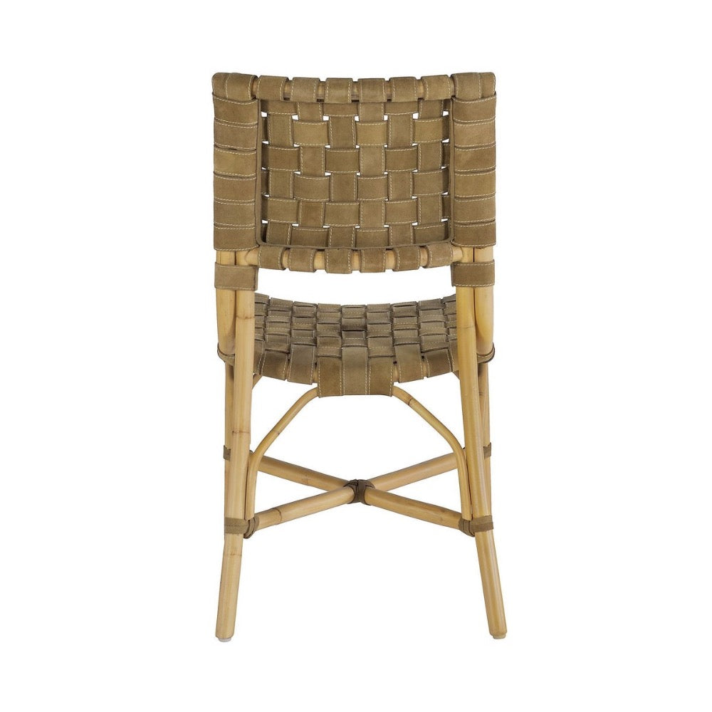 dining chair olive suede natural frame