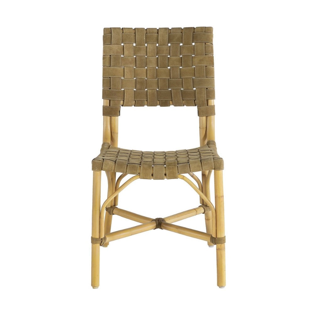 dining chair olive suede natural frame