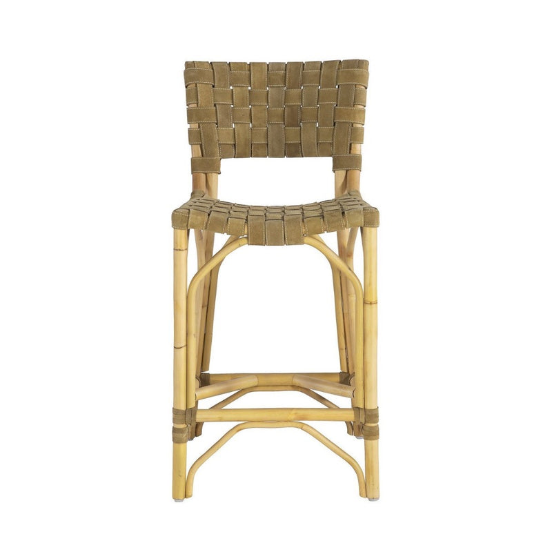 counter chair olive suede natural frame