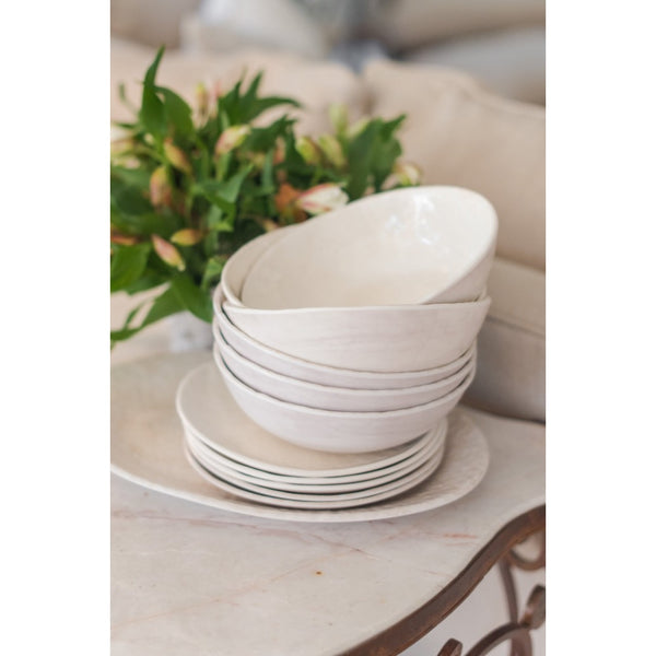 melamine white soup cereal bowl stack