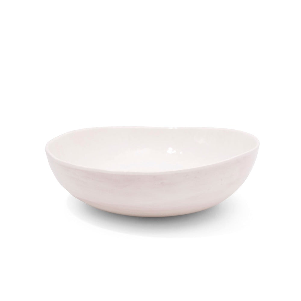 Always Relish Weave Cream Melamine Serving Bowls (set of 2) with smooth, slightly uneven rims.