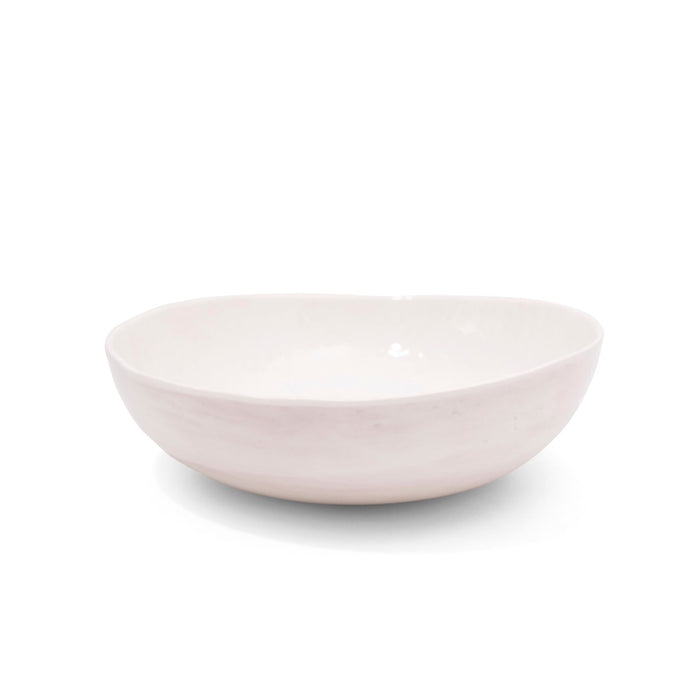 Always Relish Weave Cream Melamine Serving Bowls (set of 2) with smooth, slightly uneven rims.