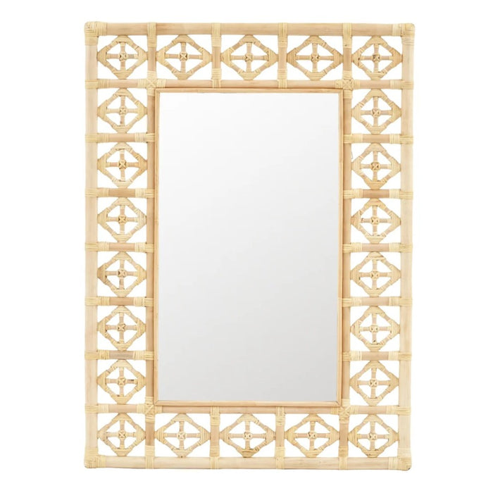 rattan wall mirror