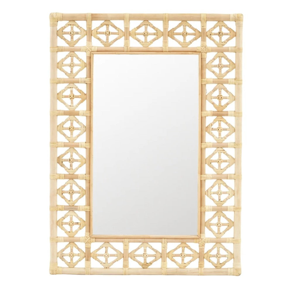 rattan wall mirror