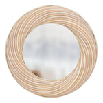 round mirror bleached twisted rattan