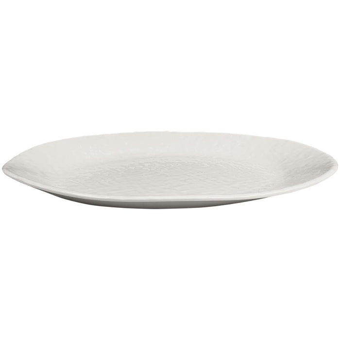 melamine serving platter cream weave pattern oval