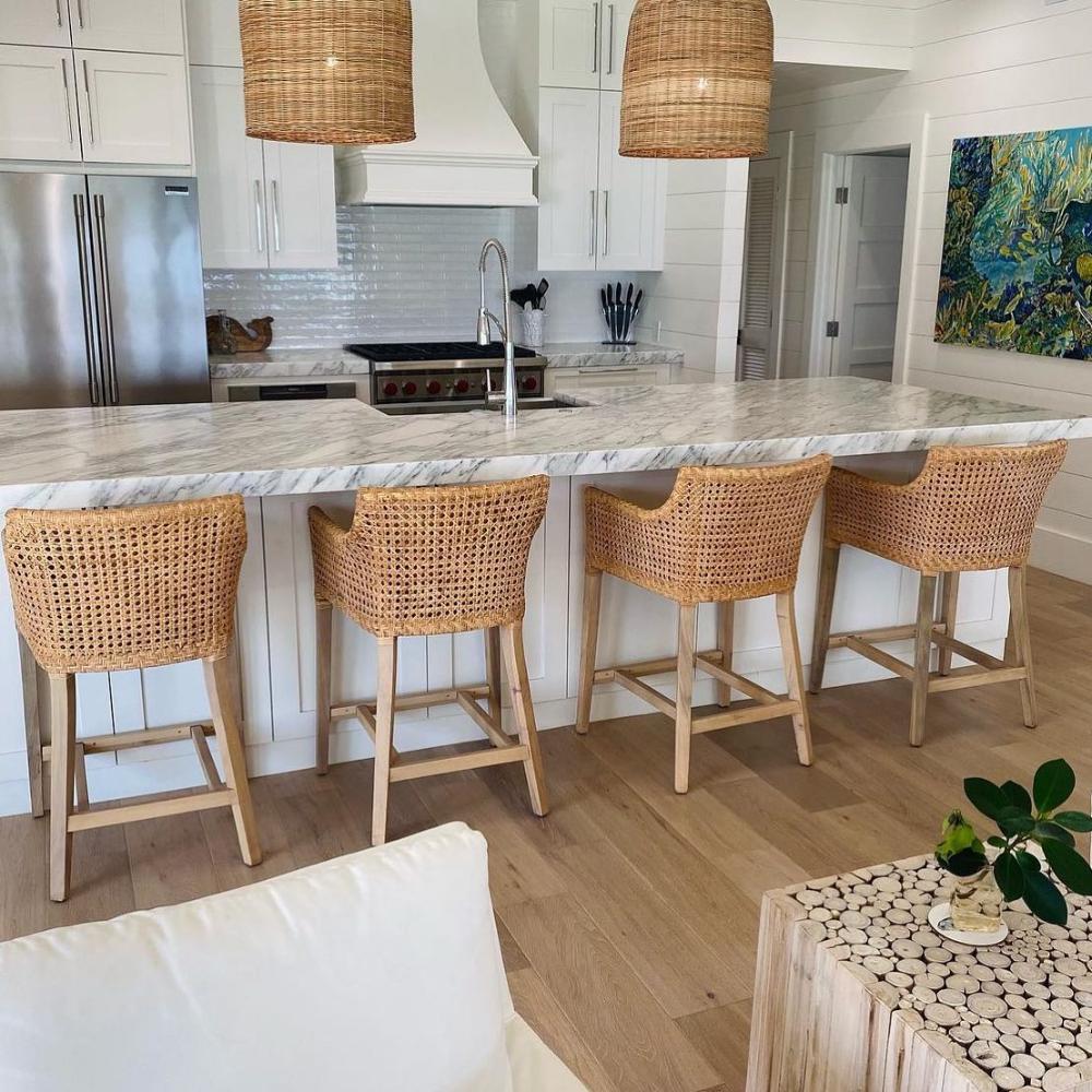 Designer Rattan Furniture Contemporary Caned Back Counter Stool