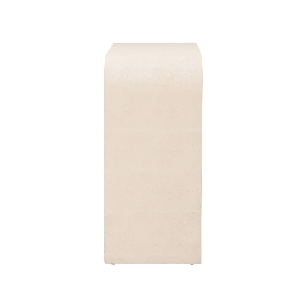 cream console drawers rounded corners