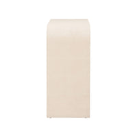 cream console drawers rounded corners