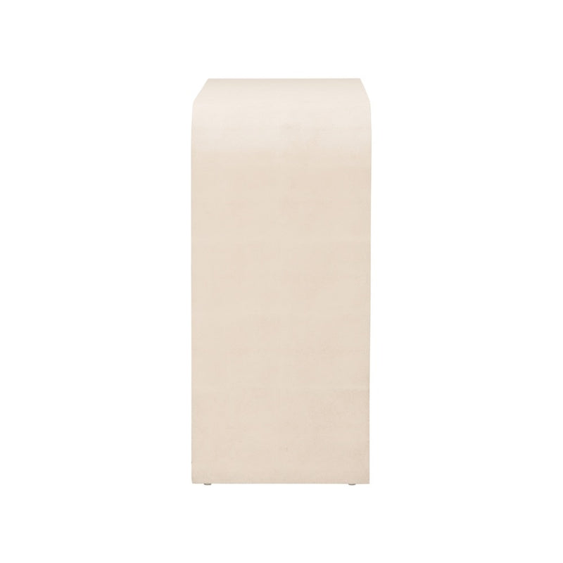 cream console drawers rounded corners