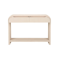 cream console drawers rounded corners