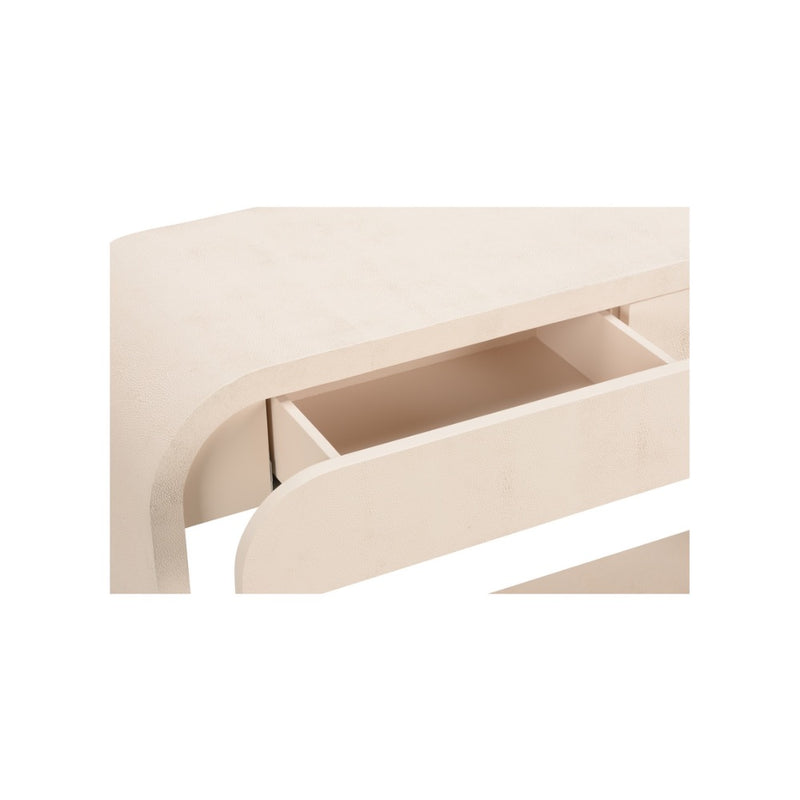 cream console drawers rounded corners
