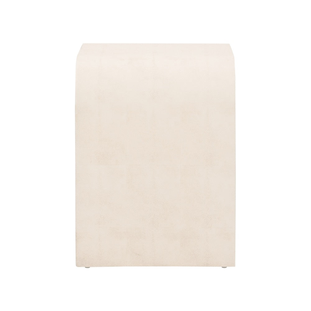 bedside side table wood cream one drawer rounded corner