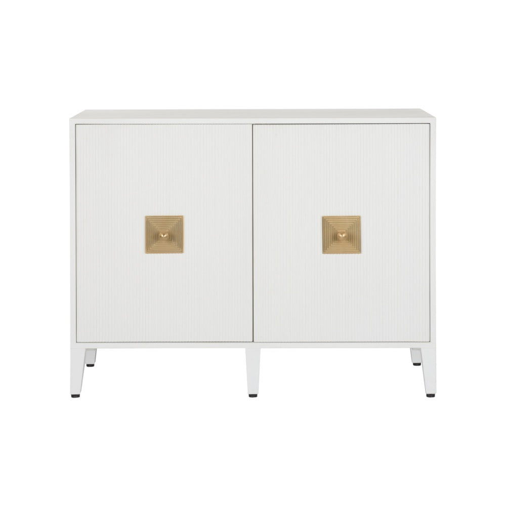 glossy white wood buffet gold accent