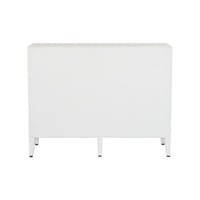 glossy white wood buffet gold accent