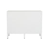 glossy white wood buffet gold accent