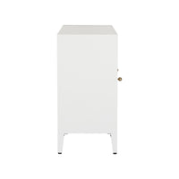 glossy white wood buffet gold accent