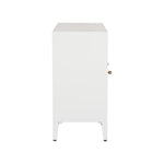 glossy white wood buffet gold accent
