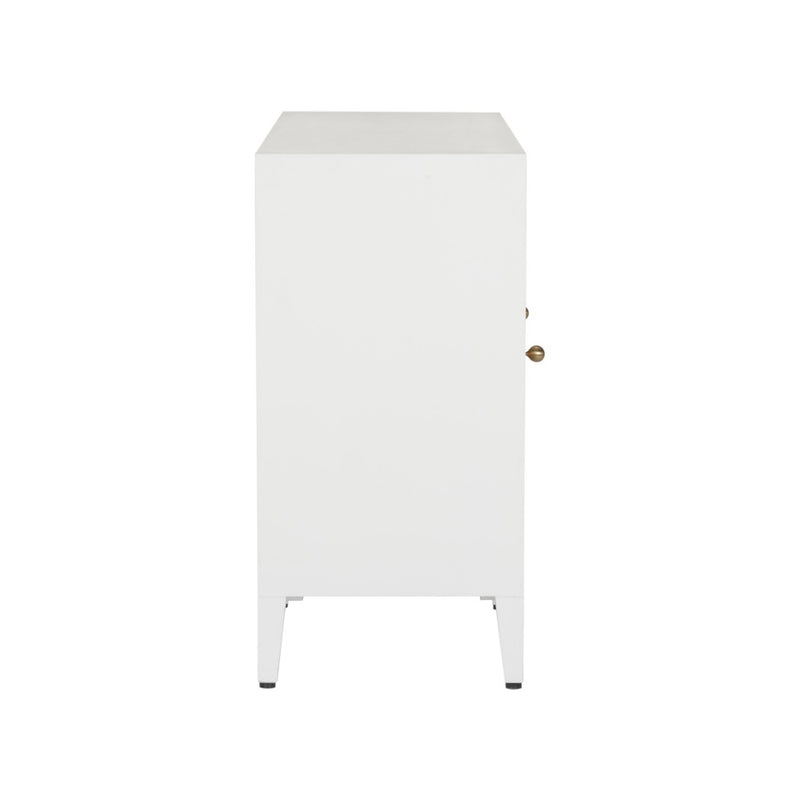 glossy white wood buffet gold accent