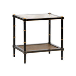 end table cane black gold glass top